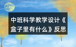 中班科學(xué)教學(xué)設(shè)計(jì)《盒子里有什么》反思