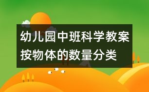 幼兒園中班科學(xué)教案：按物體的數(shù)量分類(lèi)