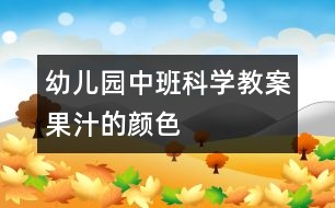 幼兒園中班科學(xué)教案：果汁的顏色