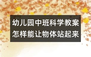 幼兒園中班科學(xué)教案：怎樣能讓物體站起來