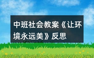 中班社會教案《讓環(huán)境永遠美》反思