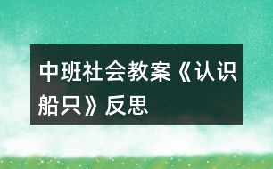 中班社會(huì)教案《認(rèn)識船只》反思
