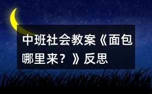 中班社會教案《面包哪里來？》反思