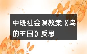 中班社會(huì)課教案《鳥的王國(guó)》反思