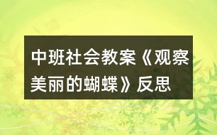 中班社會教案《觀察美麗的蝴蝶》反思