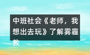 中班社會(huì)《老師，我想出去玩》（了解霧霾）教案反思