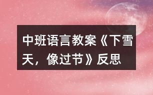 中班語(yǔ)言教案《下雪天，像過(guò)節(jié)》反思