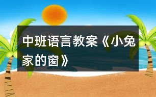 中班語言教案《小兔家的窗》