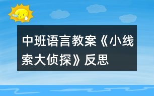 中班語(yǔ)言教案《小線索大偵探》反思