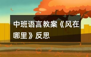 中班語言教案《風在哪里》反思
