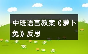 中班語(yǔ)言教案《蘿卜兔》反思