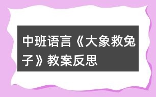 中班語(yǔ)言《大象救兔子》教案反思
