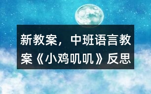 新教案，中班語言教案《小雞嘰嘰》反思