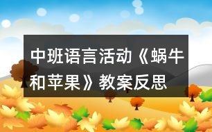 中班語言活動(dòng)《蝸牛和蘋果》教案反思