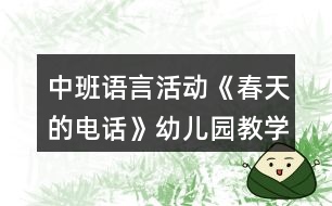 中班語言活動《春天的電話》幼兒園教學(xué)設(shè)計反思