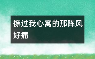 擦過我心窩的那陣風,好痛