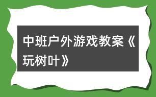 中班戶(hù)外游戲教案《玩樹(shù)葉》