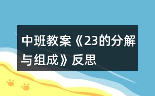 中班教案《2、3的分解與組成》反思