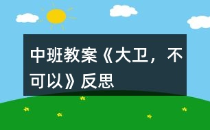 中班教案《大衛(wèi)，不可以》反思