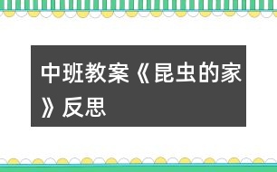 中班教案《昆蟲(chóng)的家》反思