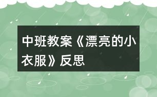 中班教案《漂亮的小衣服》反思