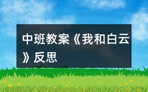 中班教案《我和白云》反思