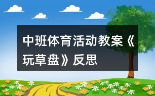 中班體育活動(dòng)教案《玩草盤》反思