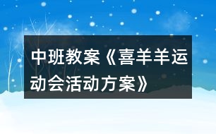 中班教案《“喜羊羊運(yùn)動會“活動方案》反思
