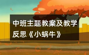 中班主題教案及教學反思《小蝸?！?></p>										
													<h3>1、中班主題教案及教學反思《小蝸牛》</h3><p>　　設(shè)計背景</p><p>　　初春到來，萬物蘇醒，各種小動物開始出來活動。為了讓幼兒更深的感受大自然的神奇，引用了小朋友們比較常見的小動物蝸牛，生成了本次教學活動主題《小蝸?！?。</p><p>　　活動目標</p><p>　　1 認識蝸牛了解蝸牛的一些習性特點。</p><p>　　2 引導(dǎo)幼兒在畫 ，看說的基礎(chǔ)上，創(chuàng)造性地運用橡皮泥制作蝸牛，提高動腦動手能力，進一步激發(fā)關(guān)注的情趣。</p><p>　　3 鼓勵幼兒大膽地表現(xiàn)自我，感受做做玩玩的快樂。</p><p>　　4 培養(yǎng)幼兒敏銳的觀察能力。</p><p>　　5 愿意大膽嘗試，并與同伴分享自己的心得。</p><p>　　重點難點</p><p>　　重點：輔導(dǎo)提高幼兒動腦動手能力，進一步激發(fā)關(guān)注的情趣。</p><p>　　難點：引導(dǎo)幼兒大膽地表現(xiàn)自我，感覺做做玩玩的樂趣。</p><p>　　活動準備</p><p>　　1 實物小蝸牛若干。</p><p>　　2 制作好的一只橡皮泥小蝸牛。</p><p>　　3 材料：彩色橡皮泥.牙簽.人手一份。</p><p>　　活動過程</p><p>　　一、導(dǎo)入</p><p>　　聽音樂《蝸牛與黃鸝鳥》安定幼兒情緒，并引起幼兒對小蝸牛的好奇心，從而我出示實物小蝸牛。</p><p>　　二、欣賞蝸牛</p><p>　　1 讓幼兒集體觀察蝸牛的外形特征，引導(dǎo)幼兒說出蝸牛身體小，身背著殼像小房子，而且殼是一圈圈的。</p><p>　　2 請個別幼兒用手摸摸蝸牛頭上的兩根觸角，然后觀察到受到刺激的觸角會順速往殼里縮進去，這時大家會覺得非常有趣。</p><p>　　三、認識蝸牛</p><p>　　1 這時候我會告訴幼兒這是蝸牛的觸角，蝸牛的眼睛就是長在觸角的頂端。</p><p>　　2 舉例說明：螞蟻也有觸角，當兩只螞蟻的觸角碰到一起就是它們在對話，再用蝸牛與田螺.烏龜進行對比，找出相同點。(本文.來源：快思.教案網(wǎng))它們的身體都會縮進殼里，而且殼都是有點硬的，因為它們都是軟體動物，所以身上都有殼，這樣它們就可以保護自己不受到傷害。</p><p>　　3 隨機教育：就像小朋友們要穿衣服，鞋子一樣，才不會弄臟身體還能保護自己。</p><p>　　四、了解蝸牛</p><p>　　1 帶領(lǐng)幼兒觀察蝸牛，了解蝸牛生活習性，仔細觀察蝸牛爬行，出示菜蟲與蝸牛進行比賽，突出蝸牛行動緩慢，是靠身體蠕動來爬行的。</p><p>　　2 小蝸牛的食物是什么呢?經(jīng)過搜索資料，我會出示部分實物并告訴幼兒蝸牛吃的東西可多了，有各種菜葉.蛋殼.菌類{如木耳.蘑菇等}還有一些枯了的樹枝.紅薯這些都是蝸牛的食物。蝸牛只喜歡呆在濕潤的地方，蝸牛睡覺的時候是縮在殼里的，它不但要冬眠還要夏眠，就像小朋友們一樣，不但要睡午覺，到了晚上也要睡覺，這樣才能身體棒棒，快長快高。</p><p>　　五、小結(jié)</p><p>　　通過學習了解小蝸牛身上背著殼都有自我保護能力，那么小朋友呢?應(yīng)該怎么做?引導(dǎo)幼兒自我保護意識并要愛護小蝸牛，不傷害小動物，熱愛大自然的情感。</p><p>　　六、延伸活動</p><p>　　做一做，彩色橡皮泥小蝸牛</p><p>　　1 引導(dǎo)幼兒多制作大小顏色不同的蝸牛，并添上花.草，豐富幼兒的想象空間。</p><p>　　2 幼兒動手制作。</p><p>　　3 展示幼兒作品欣賞，鼓勵大膽創(chuàng)作的幼兒，并給予表揚。</p><p>　　教學反思</p><p>　　1 課前導(dǎo)入得太直接，不夠貼近生活化。</p><p>　　2 教學教具過少，沒有掛圖。</p><p>　　3 師生互動過少，課上應(yīng)該穿插多種游戲進行。</p><h3>2、小班主題教案及教學反思《糖果雨》</h3><p>　　活動目標：</p><p>　　1、理解故事內(nèi)容，感受“糖果雨”的樂趣。</p><p>　　2、引導(dǎo)幼兒大膽想像，并樂意表達自己的想法。</p><p>　　3、理解詞：糖果。</p><p>　　4、在活動中將幼兒可愛的一面展現(xiàn)出來。</p><p>　　5、愿意大膽嘗試，并與同伴分享自己的心得。</p><p>　　活動重點難點：</p><p>　　重點：理解故事內(nèi)容，感受“糖果雨”的樂趣，理解詞：糖果。</p><p>　　難點：引導(dǎo)幼兒大膽想像，并樂意表達自己的想法。</p><p>　　教學準備：</p><p>　　掛圖13號。</p><p>　　活動過程：</p><p>　　一、說說“雨”，激發(fā)興趣。</p><p>　　你見過下雨嗎?雨點是怎么樣的?它是怎么落下來的?</p><p>　　引導(dǎo)幼兒結(jié)合生活說一說、做一做。</p><p>　　今天有個地方在下雨，下的可是一場奇怪的雨，我們一起來聽聽故事吧!</p><p>　　二、欣賞故事，理解內(nèi)容。</p><p>　　1、引導(dǎo)幼兒觀察圖片①，看看這些雨是怎么樣的?</p><p>　　2、教師結(jié)合圖片講述故事。</p><p>　　3、引導(dǎo)幼兒在說說、做做中理解故事內(nèi)容。</p><p>　　a故事中的雨有些什么顏色?</p><p>　　b孩子發(fā)現(xiàn)奇怪的雨后是怎么做的?是什么味道的?</p><p>　　c原來下的是什么雨?引出故事題目《糖果雨》。什么叫糖果?</p><p>　　d發(fā)現(xiàn)糖果雨后，他們是怎么喊的?</p><p>　　討論：圖片上的糖果雨還有什么味道?</p><p>　　e大家撿起糖果雨都放到了哪里?</p><p>　　f你見過糖果雨嗎?喜歡嗎?為什么?</p><p>　　三 、欣賞故事，理解內(nèi)容。</p><p>　　1、引導(dǎo)幼兒再次傾聽故事，并嘗試講述。</p><p>　　2、你們想不想我們這里也下一場糖果雨呢?你還想下什么味道的糖果雨呢?</p><p>　　四、延伸活動，激發(fā)幼兒大膽制作糖果雨的欲望。出示大雨點，激發(fā)幼兒的制作欲望。</p><p>　　大雨點落下來了，可是還沒有糖果味道，等下請你們添上奇特的糖果雨吧!</p><p>　　幼兒嘗試制作，教師巡回指導(dǎo)。</p><p>　　活動反思：</p><p>　　在整個活動的執(zhí)教過程中，自己覺得還是比較流暢的，當然也會存在一些問題。(快思老師.教案網(wǎng)出處)當我拋出第一個開放性問題，如果那么多好看的糖果從天上像下雨一樣落下來，你會怎么做時，一下激發(fā)了孩子們的想象的空間。有人說拿一把傘打開，把糖果接住;有人說伸出雙手接住;有人說快去撿;還有人說拿個網(wǎng)把它們網(wǎng)住。</p><p>　　孩子們的回答讓我覺得欣喜不已，沒想到他們的小腦瓜里有這么多的鬼點子。通過分段講述故事，幼兒基本能在老師的提問中，加深對故事內(nèi)容的理解。開放性的提問如果你是天空里的魔法師，你會下一場什么雨?又一次為幼兒插上了想象的翅膀，有人說下一場蜜蜂雨;有人說下一場傘雨;有人說下一場蝌蚪雨等，最后我變成了魔法師，在教室里下了一場糖果雨(撒糖果)，孩子們看到那么多五顏六色的糖果激動不已，都想去撿來吃了，在快樂的氛圍中結(jié)束了此次的活動。</p><p>　　在這個活動中不足的地方?jīng)]有在分段講述后完整講述一遍故事，讓孩子們有一個對故事整體的欣賞。從家長的反饋來看，她們覺得這樣的活動孩子的思維活躍了，想象力得到了培養(yǎng)，讓孩子在快樂中學到了一些知識。當然我也會認真聽取有些家長的意見，如要多關(guān)注那些不主動舉手發(fā)言的孩子，調(diào)動他們思考和回答的積極性。</p><h3>3、中班安全教案及教學反思《這些東西不能碰》</h3><p>　　活動目標：</p><p>　　1、讓幼兒知道玩哪些東西會有危險。</p><p>　　2、培養(yǎng)幼兒的初步自我保護意識。</p><p>　　3、培養(yǎng)幼兒敏銳的觀察能力。</p><p>　　4、提高幼兒思維的敏捷性。</p><p>　　5、加強幼兒的安全意識。</p><p>　　活動準備：</p><p>　　1、電風扇、電熨斗、小刀片、香水圖片、自制掛圖</p><p>　　2、配套幼兒用書</p><p>　　活動過程：</p><p>　　一、出示電風扇、電熨斗、小刀片、香水圖片</p><p>　　1、讓幼兒說出圖片的名稱</p><p>　　2、讓幼兒簡單地說出它們的用途。</p><p>　　二、引語：</p><p>　　小朋友們剛才說的很好，圖片上的這些東西能給我們生活帶來很多方便，天熱了幫我們解熱，衣服皺了，電熨斗幫我們燙平衣服，我們還可以用小刀削水果，往身上撒香水。!出自:快思老.師!我們的日常生活離不開這些東西，可是，如果小朋友把這些東西當玩具，就很危險了。</p><p>　　三、指導(dǎo)幼兒看圖：</p><p>　　1、圖上有幾個男孩，他們各自在干什么?</p><p>　　2、圖上有幾個女孩，他們各自在干什么?</p><p>　　四、引導(dǎo)幼兒想想，這樣做有什么危險?</p><p>　　五、教師告述幼兒：</p><p>　　1、把手伸進轉(zhuǎn)動的電扇里會傷害到手指，會受傷。</p><p>　　2、玩小刀會割破小手，嚴重的會危及生命。</p><p>　　3、玩通電的電熨斗會燙壞衣物，甚至會傷害自己或者引起火災(zāi)。</p><p>　　4、對眼睛噴香水會弄傷眼睛。</p><p>　　活動反思：</p><p>　　通過這類活動能夠培養(yǎng)幼兒對物品作用的熟悉，也能夠讓幼兒在看圖和聽老師講解的途中學習到危險的概念，懂得什么東西能夠玩什么東西不能玩。在幼兒安全教育中必不可少。但是在此類教學活動中，并不能把所有的危險和有危險的物品都讓孩子們掌握，有一定的局限性。所以在思想上培養(yǎng)幼兒的安全意識尤為重要。</p><h3>4、中班安全教案及教學反思《防火知多少》</h3><p>　　活動目標：</p><p>　　1、培養(yǎng)幼兒初步的自我保護意識。</p><p>　　2、讓幼兒了解火災(zāi)發(fā)生的幾種原因，懂得如何防范。</p><p>　　3、初步掌握幾種自救逃生的方法及技能，提高自我保護能力。</p><p>　　4、考驗小朋友們的反應(yīng)能力，鍛煉他們的個人能力。</p><p>　　5、加強幼兒的安全意識。</p><p>　　活動準備：</p><p>　　課件、圖片、玩具、毛巾、電話、幾種防火安全標志。</p><p>　　活動重點難點：</p><p>　　讓幼兒了解火災(zāi)發(fā)生的幾種原因，懂得如何防范。</p><p>　　重點：防火;</p><p>　　難點：自救。</p><p>　　活動過程：</p><p>　　1、從一些物品中找出幼兒不能玩、易引起火災(zāi)的東西，激發(fā)幼兒的活動興趣。</p><p>　　2、觀看課件，引導(dǎo)幼兒說出火災(zāi)的危害?；鸩粌H能燒毀房子，燒傷人，還會燒毀森林，污染空氣。</p><p>　　3、通過課件，引導(dǎo)幼兒說出預(yù)防火災(zāi)的方法，認識