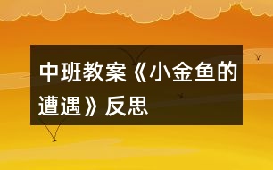 中班教案《小金魚(yú)的遭遇》反思