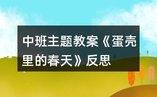 中班主題教案《蛋殼里的春天》反思