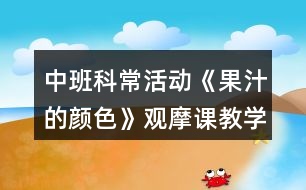 中班科?；顒?dòng)《果汁的顏色》觀摩課教學(xué)設(shè)計(jì)