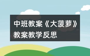 中班教案《大菠蘿》教案教學反思