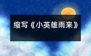 縮寫(xiě)《小英雄雨來(lái)》