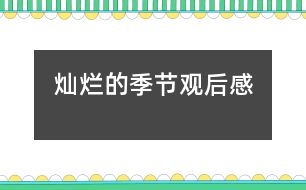 “燦爛的季節(jié)”觀(guān)后感