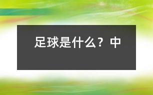足球是什么？（中）