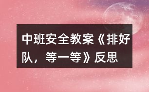 中班安全教案《排好隊(duì)，等一等》反思