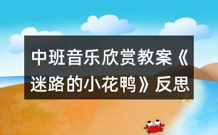 中班音樂(lè)欣賞教案《迷路的小花鴨》反思