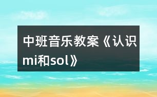 中班音樂教案《認(rèn)識(shí)“mi”和“sol”》反思