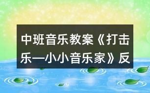 中班音樂教案《打擊樂―小小音樂家》反思