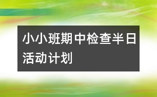 小小班期中檢查半日活動(dòng)計(jì)劃