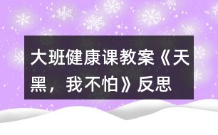 大班健康課教案《天黑，我不怕》反思