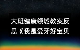 大班健康領(lǐng)域教案反思《我是愛牙好寶貝》反思