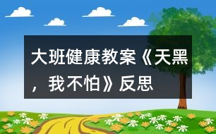 大班健康教案《天黑，我不怕》反思