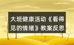 大班健康活動(dòng)《看得見(jiàn)的情緒》教案反思