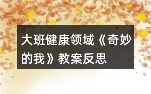 大班健康領域《奇妙的我》教案反思