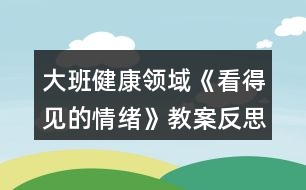 大班健康領(lǐng)域《看得見(jiàn)的情緒》教案反思