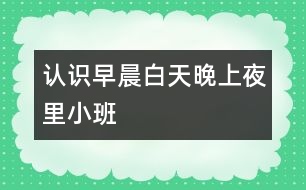 認(rèn)識早晨、白天、晚上、夜里（小班）