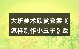 大班美術(shù)欣賞教案《怎樣制作小蟲(chóng)子》反思