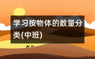 學(xué)習(xí)按物體的數(shù)量分類(lèi)(中班)